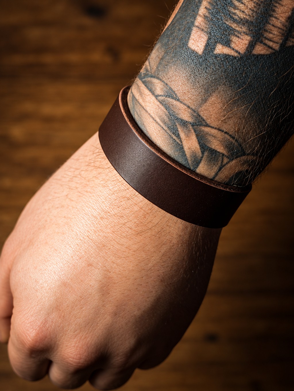 Handgefertigtes Lederarmband mit schlichtem Design