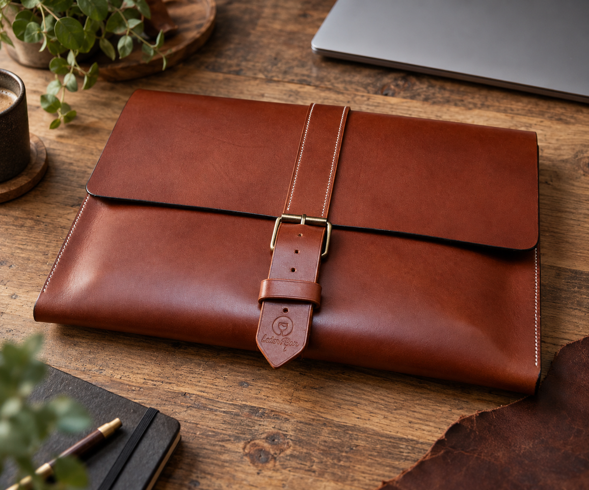 Handgefertigte Leder-Laptoptasche „Heritage“