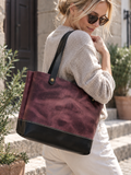 Handgefertigte Leder Tote Bag „Mabel“ aus italienischem Leder. Getragen Lila